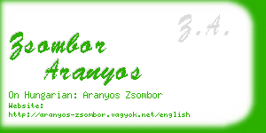 zsombor aranyos business card